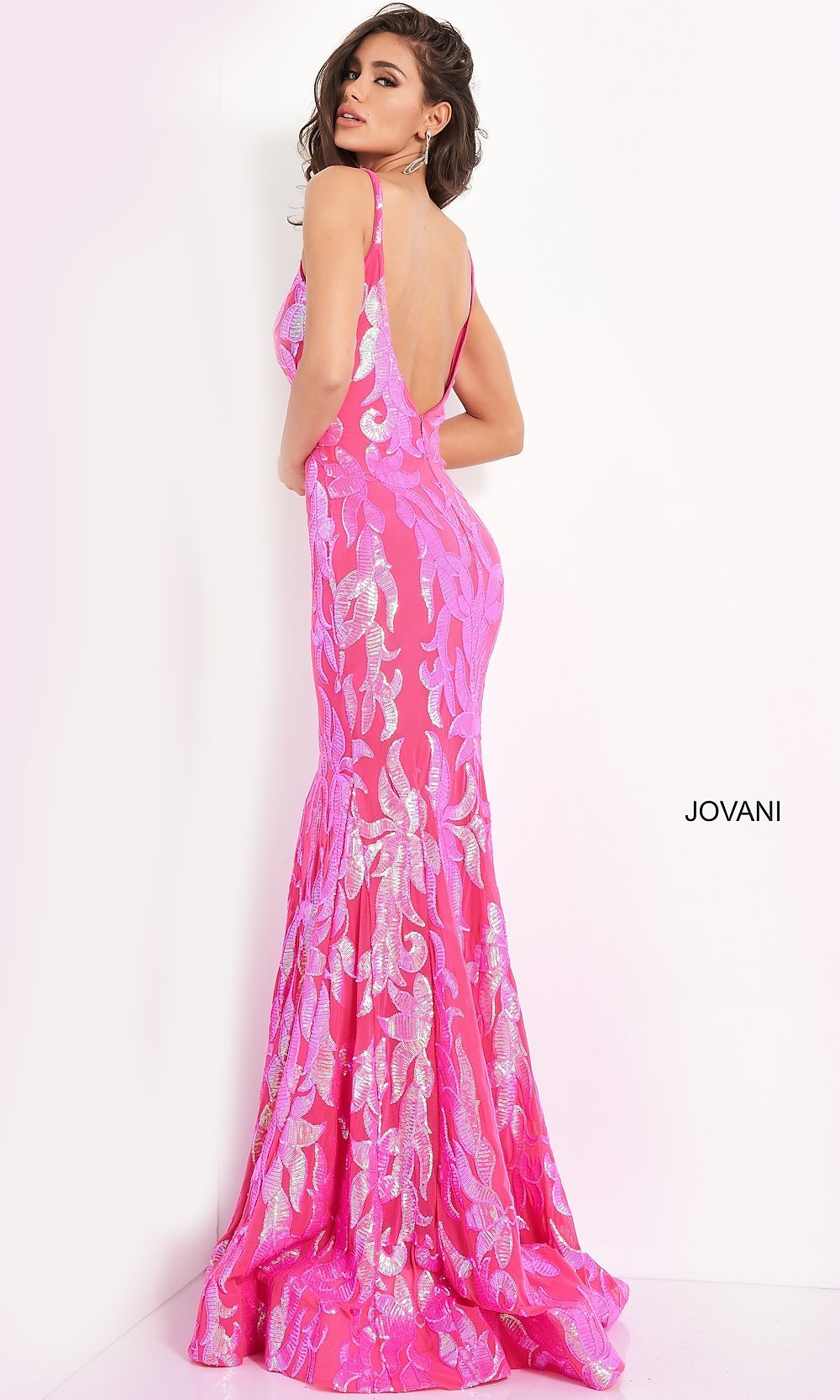 Jovani-Jovani Long Designer Prom Dress with Sequins